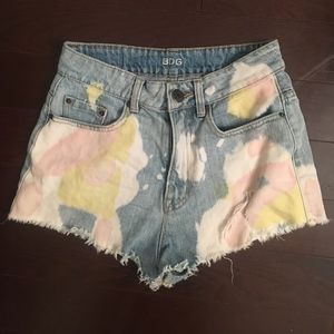 BDG Tie Dye High Rise Dree Cheeky Shorts